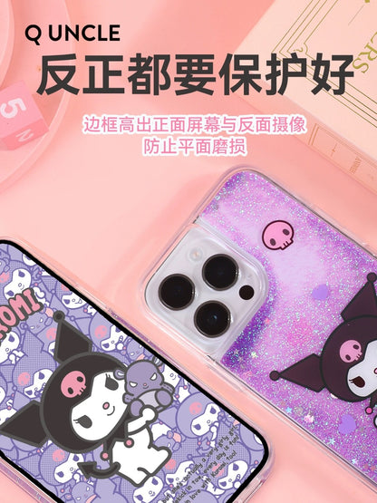 Sanrio Silicone Glitter Quicksand Phone Case | My Melody Kuromi Cinnamoroll - iPhone Case 13 14 Pro Promax