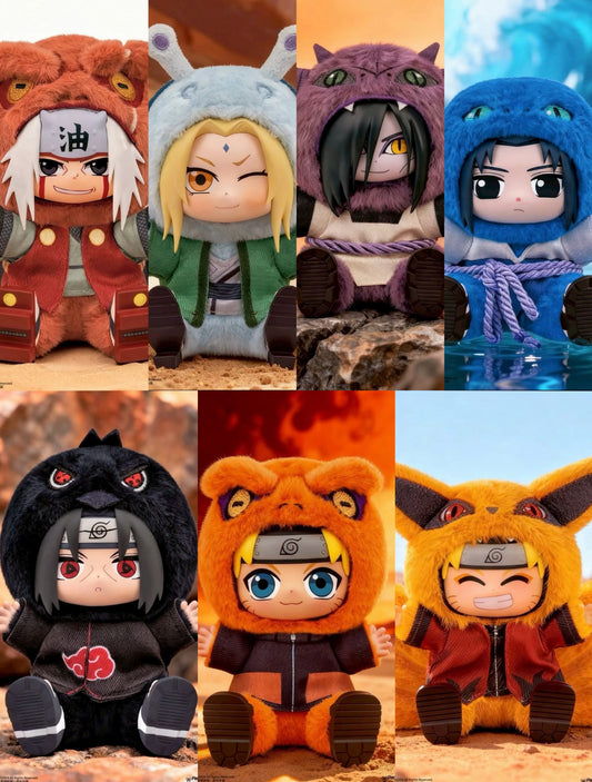 TopToy X Naruto Ninja Part 2 Series Limited Edition | Naruto Shippuuden Cute Beast Naruto Sasuke Itachi Orochimaru Jiraiya Tsunade Kurama - Vinyl Face Plush Doll Figure Keychain Collectable Toys Mystery Blind Box