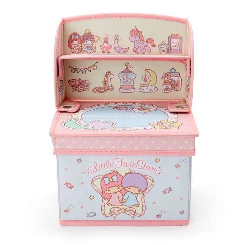 Japanese Cartoon Writing Desk Storage Box with Cover | Hello Kitty My Melody Little Twin Stars Cinnamoroll - Bedroom Girl Gift KawaiiGiftLand