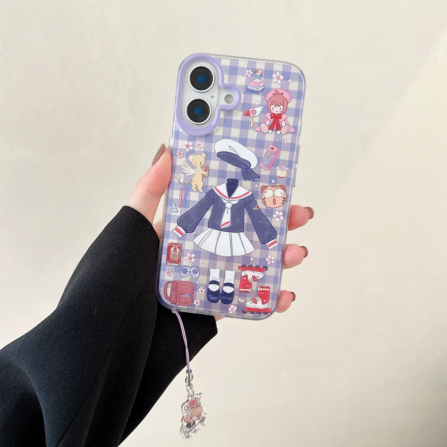 CardCaptorSakura Outfits Case | Combat Suit Uniform Blue Dress - iPhone Case 7 8 PLUS SE2 XS XR X 11 12 13 14 15 16 Pro Promax 12mini 13mini KawaiiGiftLand