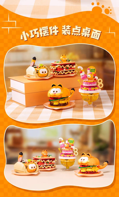 Pan Tasy x Garfield Family | Strawberry Creamy Drink - Lovely Cat Exotic Shorthair Building Blocks Toy Collections
