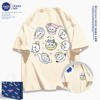 Japanese Cartoon ChiiKawa Casual Style T-Shirt Series | Sanrio Chiikawa Hachiware Momonga - Kawaii Fashion Items