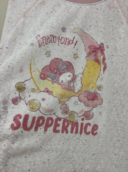 Korean Fashion Cute Cartoon Style T-Shirt Series | Bling Bling Embroidery Sweet Dream My Melody Cinnamoroll - Kawaii Fashion Items
