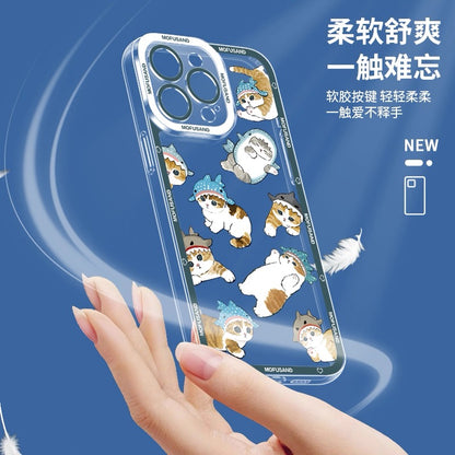 Japanese Cartoon Mofusand | 4 Mofusand Traveling - iPhone Case 6 7 8 PLUS SE2 XS XR X 11 12 13 14 15 16 16e Pro Promax 12mini 13mini - KawaiiGiftLand