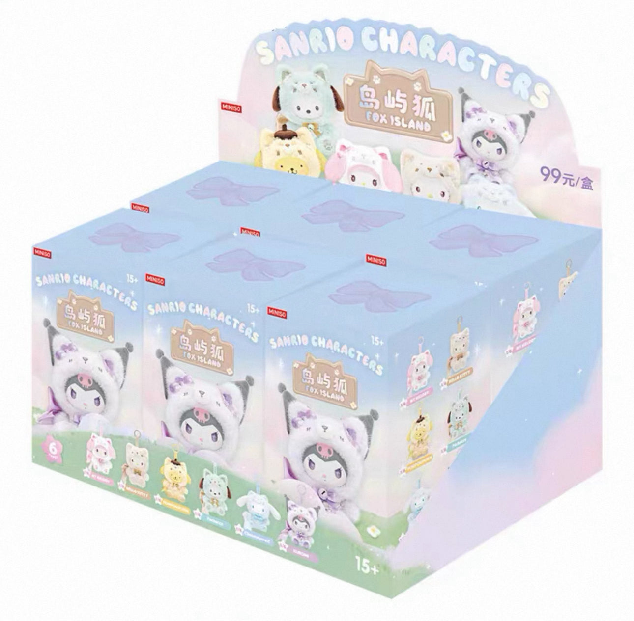 Miniso Sanrio Characters Fox Island Crystal Eyes | Hello Kitty My Melody Kuromi Cinnamoroll Pompompurin Pochacco - Collectable Toys Mystery Blind Box