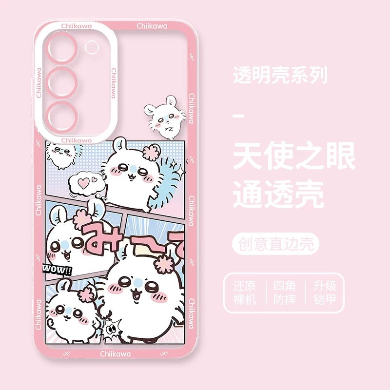 Japanese Cartoon Comic Outing Version | Chiikawa Hachiware Usagi Momonga - Phone Case Samsung Galaxy S26 S25 S24 S23 S22 S21 FE Ultra Edge
