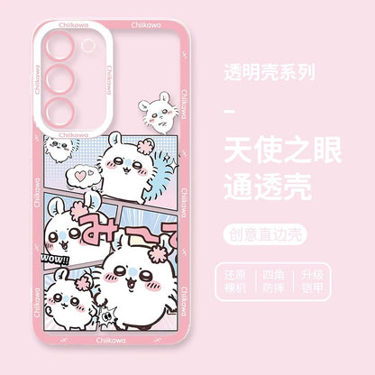 Japanese Cartoon Comic Outing Version | Chiikawa Hachiware Usagi Momonga - Phone Case Samsung Galaxy S26 S25 S24 S23 S22 S21 FE Ultra Edge