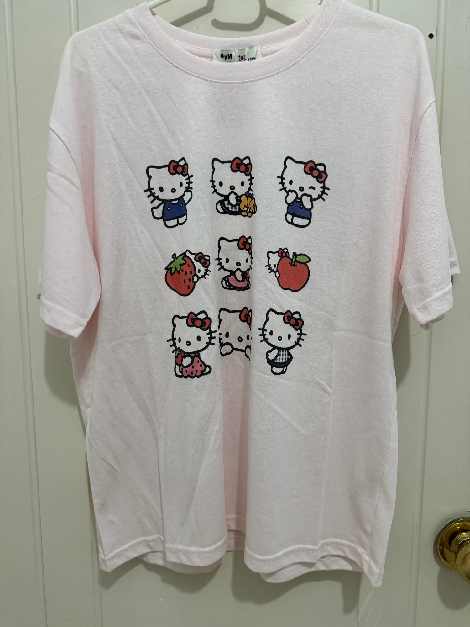 Korean Fashion Cute Cartoon Style T-Shirt Series | Vintage Hello Kitty with Strawberry - Kawaii Fashion Items