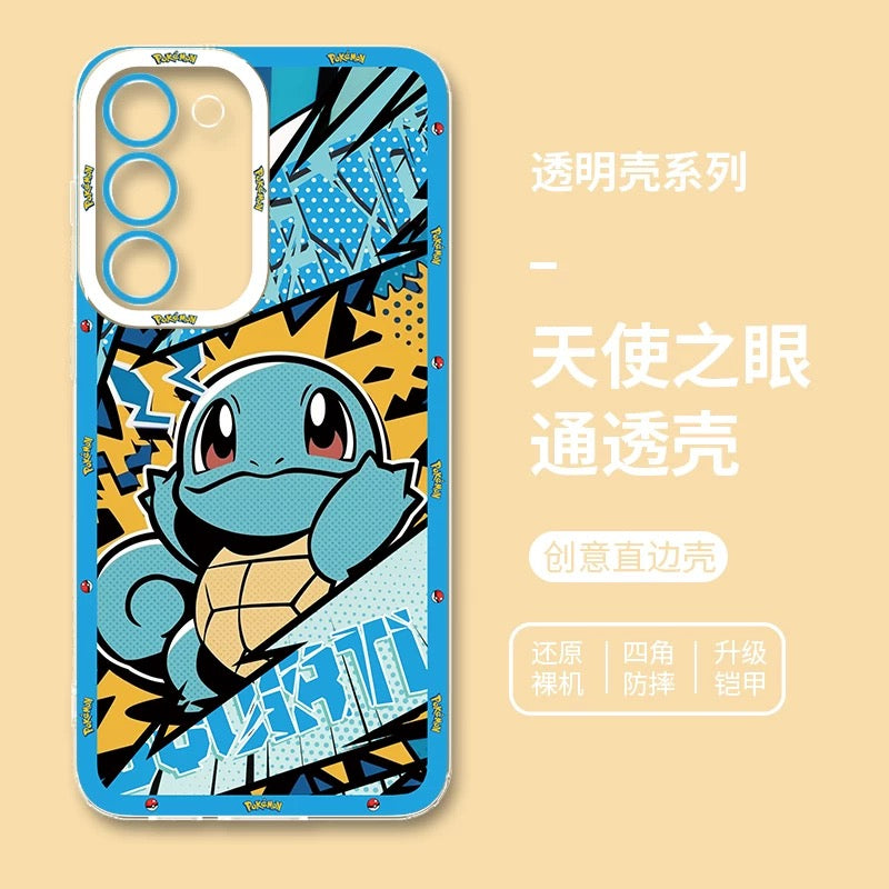 Japan Cartoon Pokemon Postal Street Style | Pikachu Gengar Squirtle Psyduck Mimikyu Bulbasaur Charmander Eevee - Phone Case Samsung Galaxy S26 S25 S24 S23 S22 S21 FE Ultra Edge