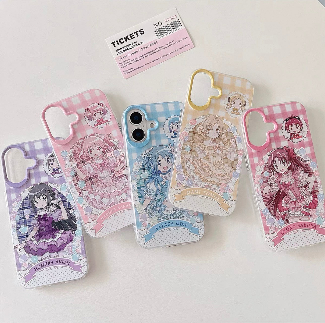 Japanese Cartoon Puella Magi Madoka Magica Laser Case Lolita Dress Version | Madoka Miki Tomoe Sakura Akemi - iPhone Case PLUS SE2 11 12 13 14 15 16 16e 17 17e Pro Promax 12mini 13mini