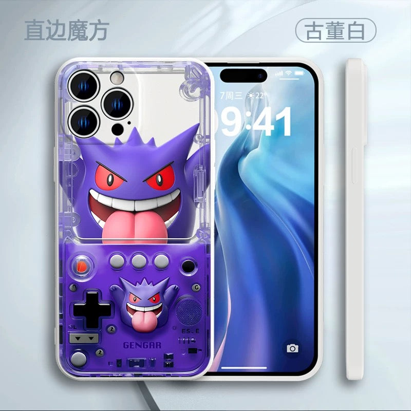 Japan Cartoon Pokemon Fun 3D Print Game Console Version Colour Silicone Case | Pikachu Bulbasaur Squirtle Charmander Psyduck Jigglypuff Eevee Gengar -  iPhone Case PLUS SE2 XS XR X 11 12 13 14 15 16 16e 17 17e Pro Promax 12mini 13mini