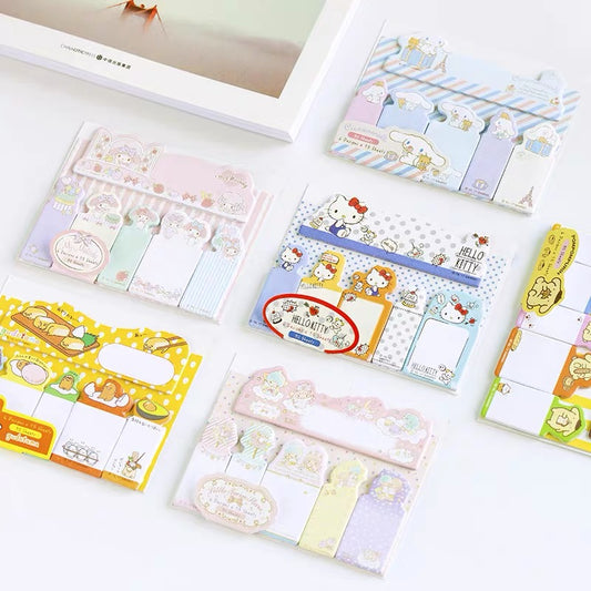 Sanrio Japan Cute Cartoon Memo Stickers | Hello Kitty Little Twin Stars My Melody Cinnamoroll Pompompurin Gudetama - 90Sheets