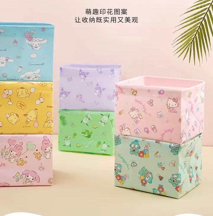 Sanrio Storage Basket  Hello Kitty My Melody Kuromi Cinnamoroll Pompo –  KawaiiGiftLand