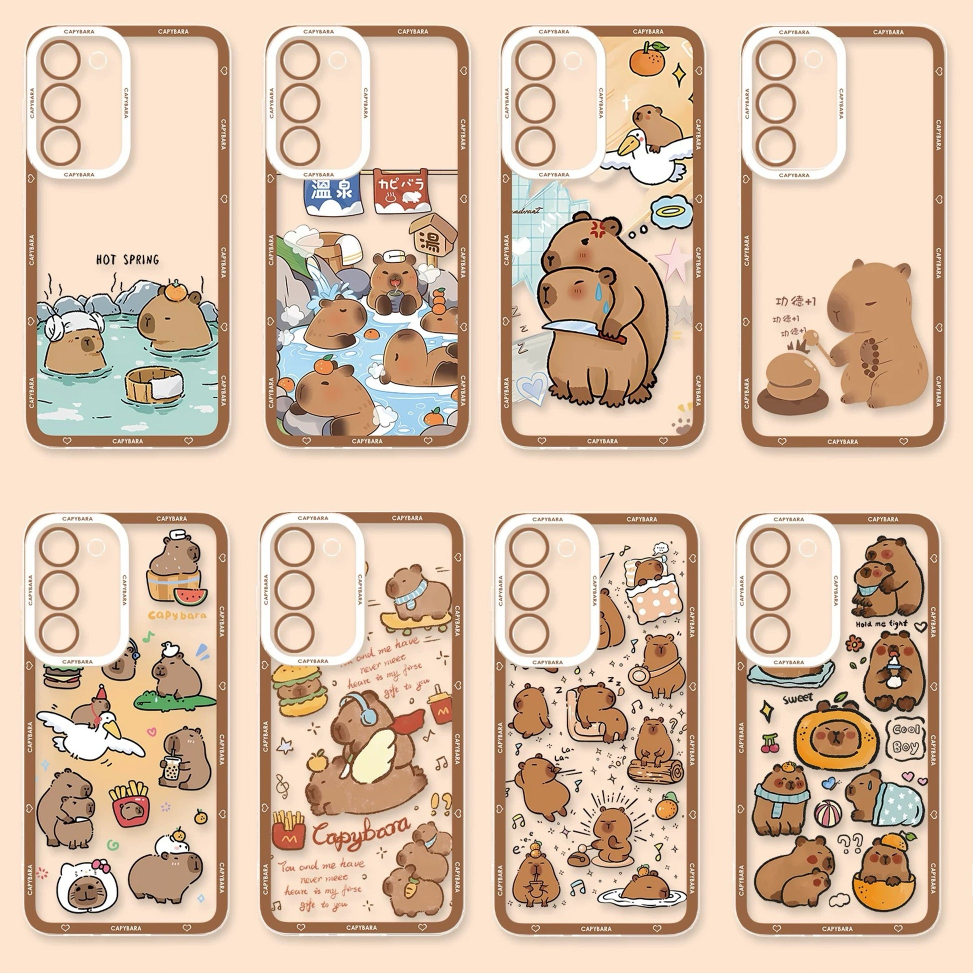 Cute Animal Capybara | Hot Spring Capybara - Phone Case Samsung Galaxy S26 S25 S24 S23 S22 S21 FE Ultra Edge