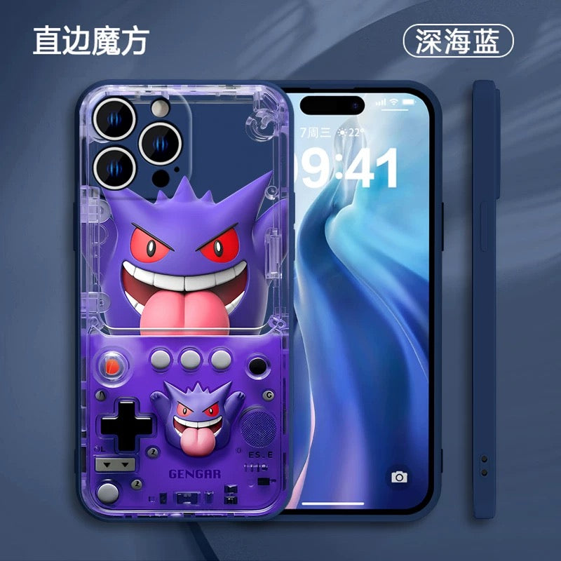 Japan Cartoon Pokemon Fun 3D Print Game Console Version Colour Silicone Case | Pikachu Bulbasaur Squirtle Charmander Psyduck Jigglypuff Eevee Gengar -  iPhone Case PLUS SE2 XS XR X 11 12 13 14 15 16 16e 17 17e Pro Promax 12mini 13mini