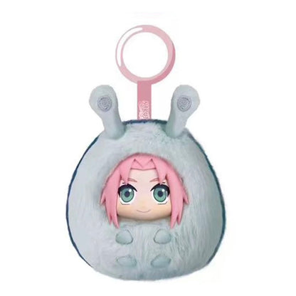Naruto Ninja Part 1 Plush Pendant Series Limited Edition | Naruto Shippuuden Cute Beast Naruto Sasuke Sakura Kakashi Hinata Itachi Kurama - Vinyl Face Plush Doll Figure Keychain Collectable Toys Mystery Blind Box