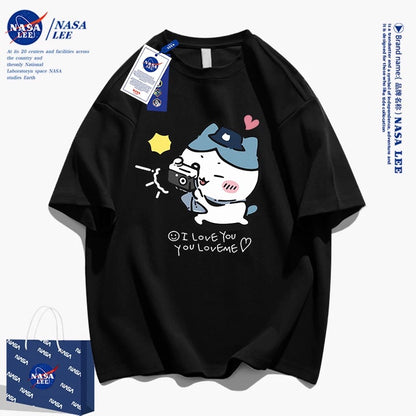 Japanese Cartoon ChiiKawa Casual Style T-Shirt Series | Hachiware Happy Picnic with Camera - Kawaii Fashion Items