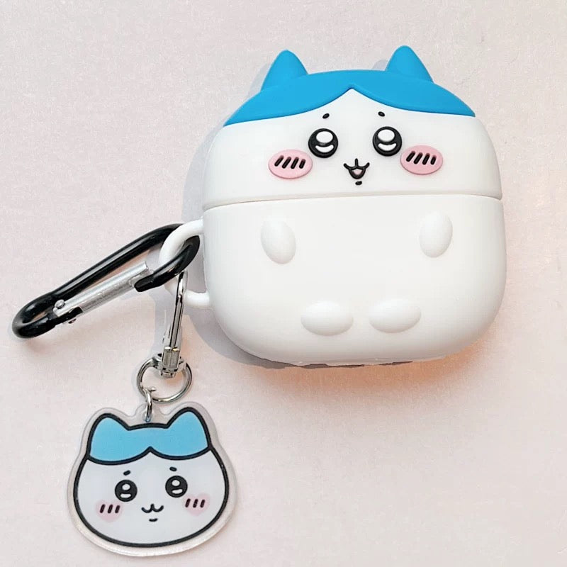 Japanese Cartoon ChiiKawa Silicon Airpods Case with Keychain | Chiikawa Hachiware Usagi - AirPods AirPodsPro AirPods3 Airpods4 Case