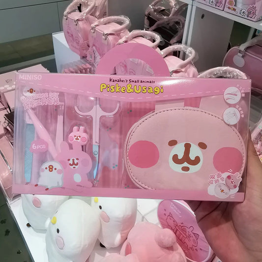 Kanahei X Miniso | Nail Care Set set Usagi Piske Pink Rabbit White Chicken -  Kawaii items Room Decoration