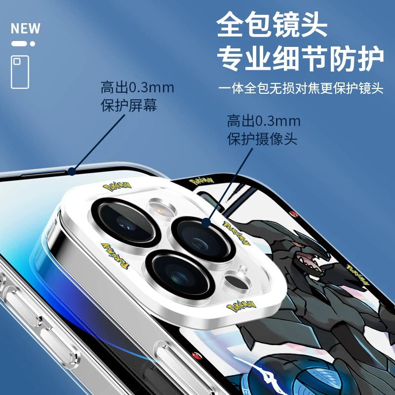 Japan Cartoon Pokemon Mega Evolution Anime | Dialga Kyurem Palkia Reshiram Zekrom - iPhone Case PLUS SE2 XS XR X 11 12 13 14 15 16 16e 17 17e Pro Promax 12mini 13mini