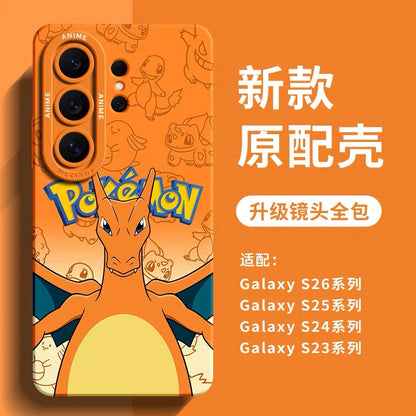 Japanese Cartoon Pokemon Silicone Case | Pikachu Squirtle Bulbasaur Charmander Gengar Psyduck Snoriax Charizard  - Phone Case Samsung Galaxy S26 S25 S24 S23 FE Ultra Edge
