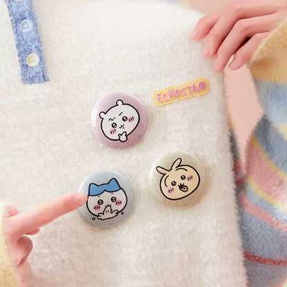 ChiiKawa X Miniso | ChiiKawa Hachiware Usagi Momonga Kurimanju Rakko Metal Pin - Kawaii Item Cute Accessories