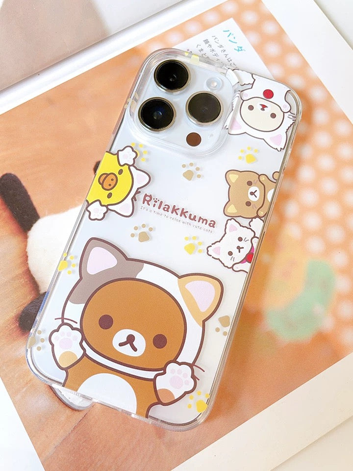 Japanese Cartoon Neko Cat Rilakkuma iPhone Case 7 8 PLUS SE2 XS XR