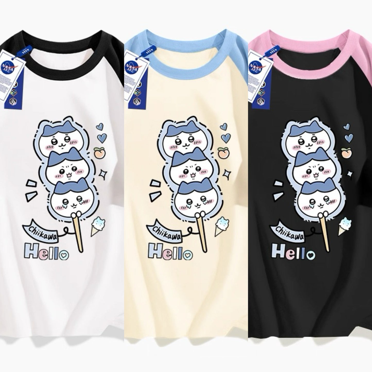 Japanese Cartoon ChiiKawa Casual Style T-Shirt Series | Hachiware Mochi Part 2 - Kawaii Fashion Items