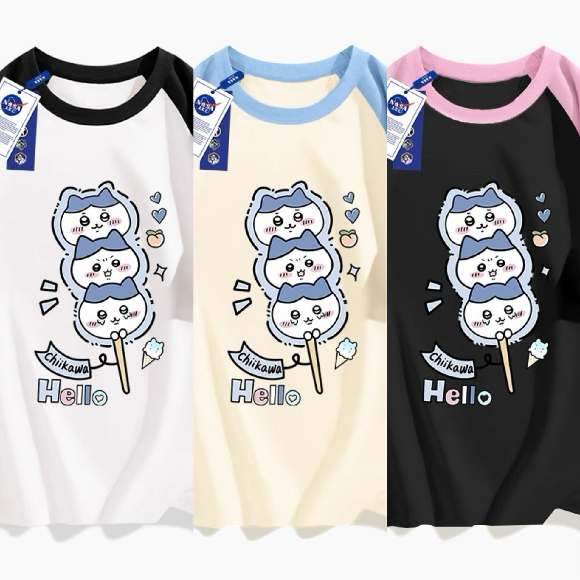 Japanese Cartoon ChiiKawa Casual Style T-Shirt Series | Hachiware Mochi Part 2 - Kawaii Fashion Items