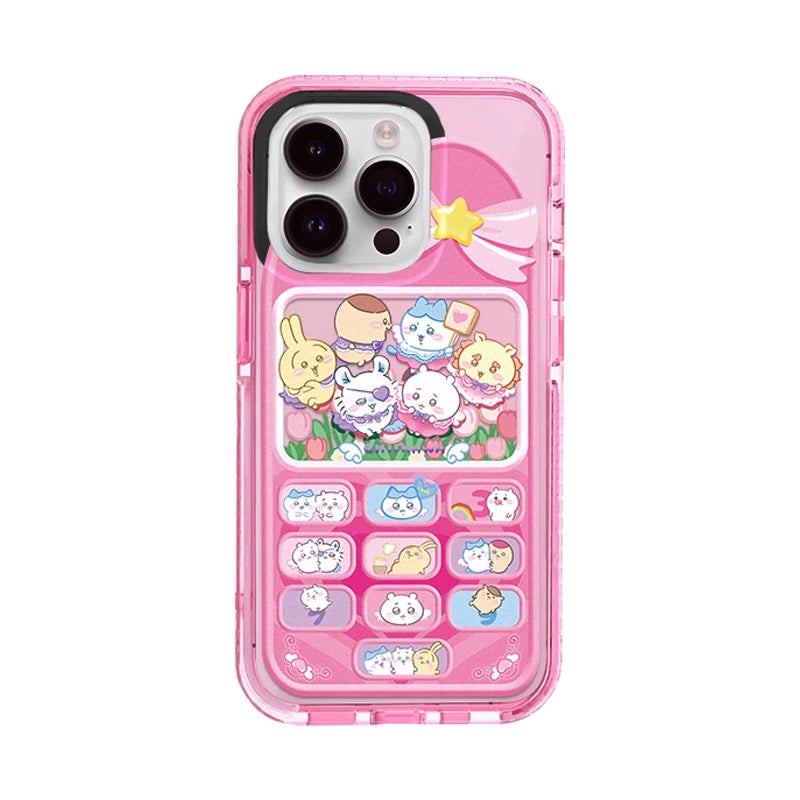 Japanese Cartoon ChiiKawa | Kawaii Mobile Phone Angel Devil Chiikawa Hachiware Usagi Momonga with Phone Strape - iPhone Case 11 12 13 14 15 16 Pro Promax