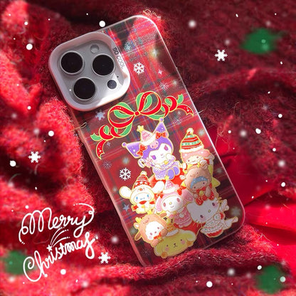Japanese Cartoon Christmas Party Laser Case | Sanrio Group - iPhone Case 11 12 13 14 15 16 16e 17 17e Pro Promax