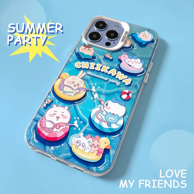 Japanese Cartoon ChiiKawa Summer Time | ChiiKawa Hachiware Usagi - iPhone Case 11 12 13 14 15 16 Pro Promax