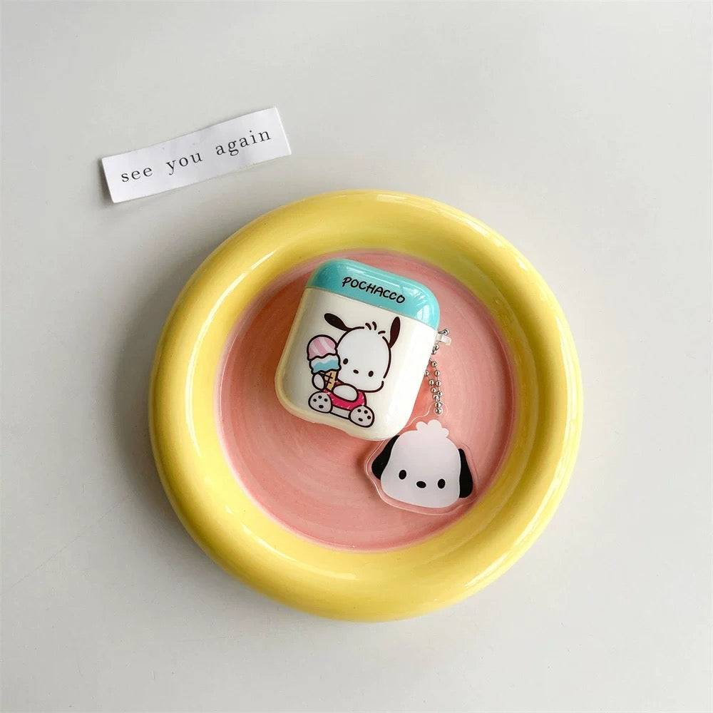 Japanese Cartoon Pochacco with Ice Cream AirPods AirPodsPro AirPods3 Case