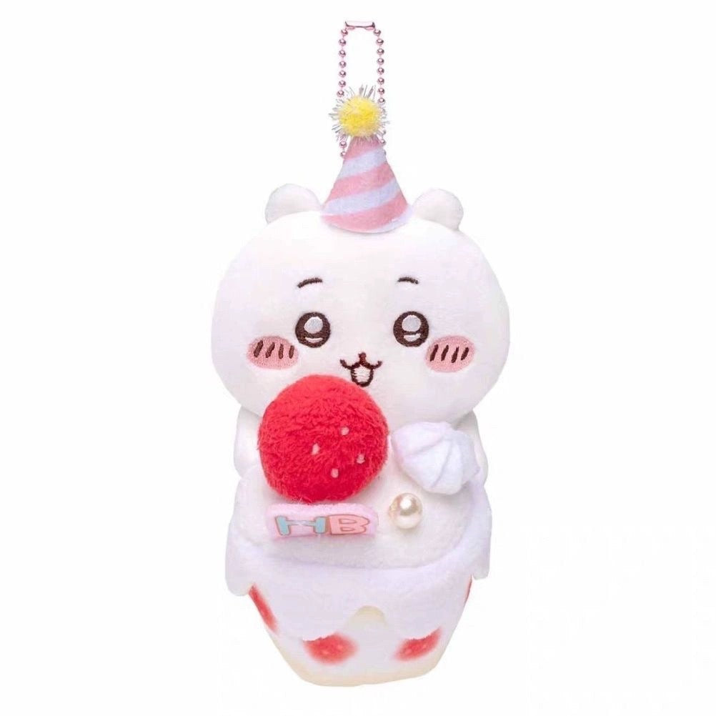 Japan ChiiKawa Happy Birthday Series | Birthday Cake ChiiKawa Hachiware - Mini Plush Doll keychain