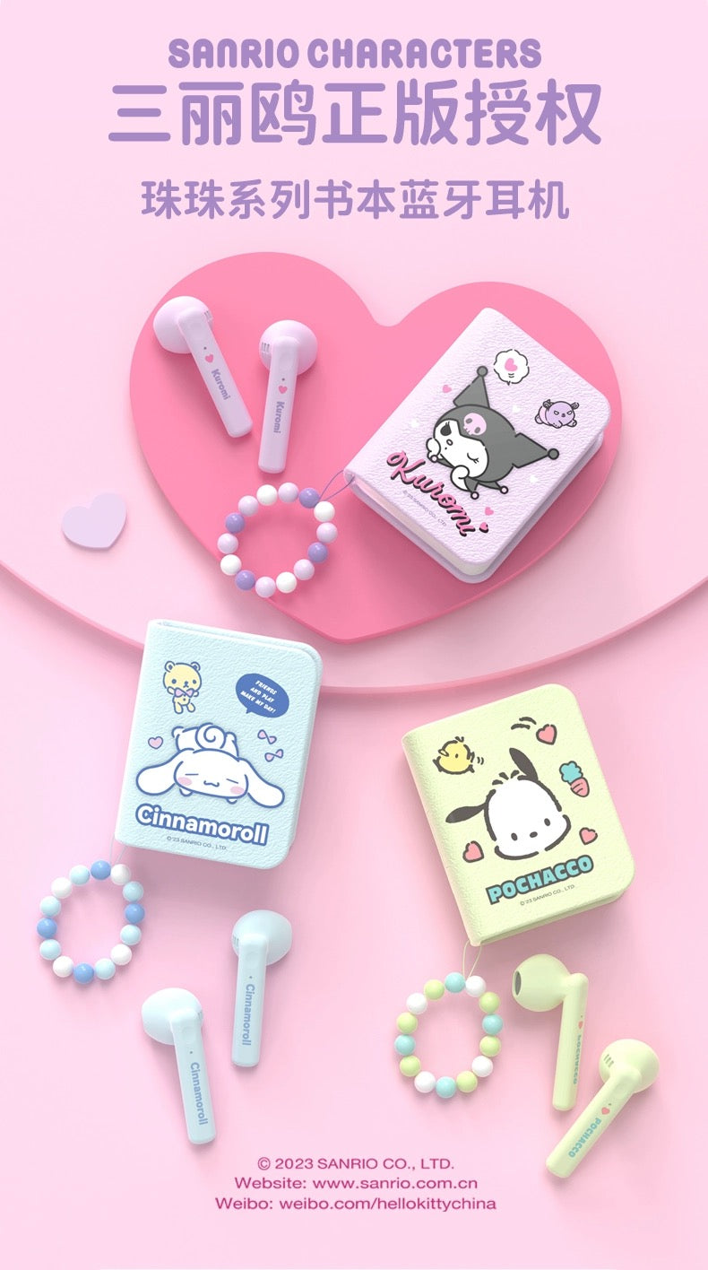 Sanrio Book Style TWS Bluetooth Earphones | Hello Kitty My Melody Kuromi Cinnamoroll Pochacco