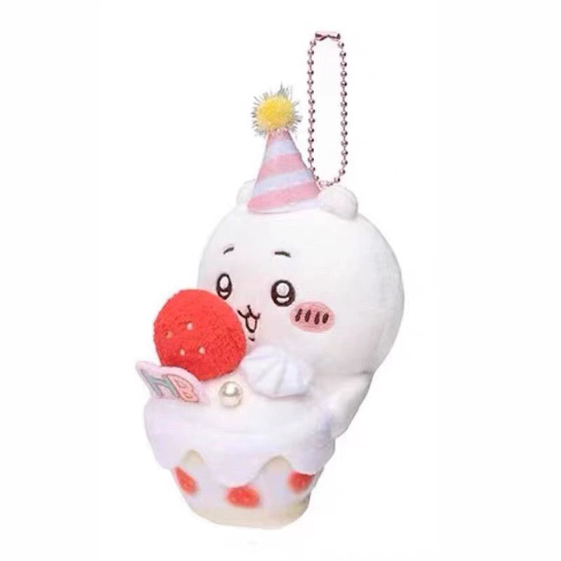 Japan ChiiKawa Happy Birthday Series | Birthday Cake ChiiKawa Hachiware - Mini Plush Doll keychain