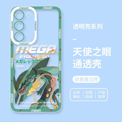 Japan Cartoon Pokemon Mega Evolution | Rayquaza Lucario Gengar Charizard X Y Tyranitar Scizor Metagross - Phone Case Samsung Galaxy S26 S25 S24 S23 S22 S21 FE Ultra Edge
