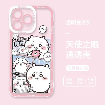 Japanese Cartoon Comic Outing Version | Chiikawa Hachiware Usagi Momonga - iPhone Case PLUS SE2 XS XR X 11 12 13 14 15 16 16e 17 17e Pro Promax 12mini 13mini