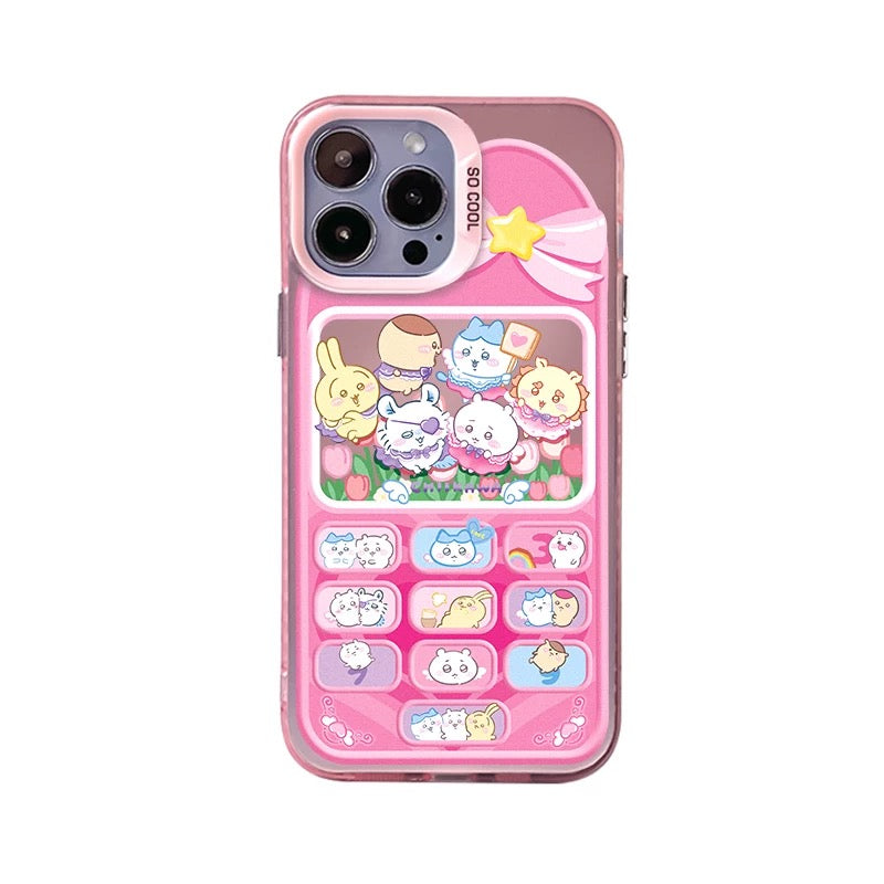 Japanese Cartoon ChiiKawa | Kawaii Mobile Phone Angel Devil Chiikawa Hachiware Usagi Momonga with Phone Strape - iPhone Case 11 12 13 14 15 16 Pro Promax