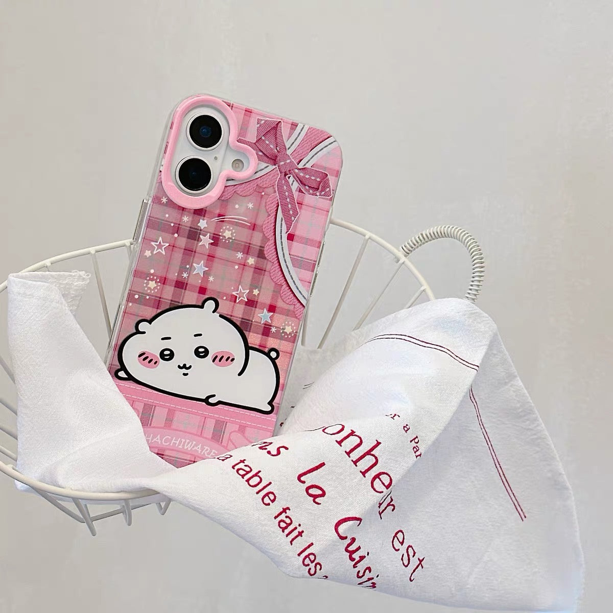 Japanese Cartoon ChiiKawa Go Round Laser Case | Merry Go Round with Chiikawa Hachiware Usagi - iPhone Case Plus SE2 11 12 13 14 15 16 16e 17 17e Pro Promax 12mini 13mini (副本)