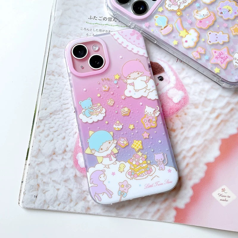 Japanese Cartoon Sanrio Little Twin Stars | Sugar Biscuits & Tea Party - iPhone Case 13 14 15 Pro Promax