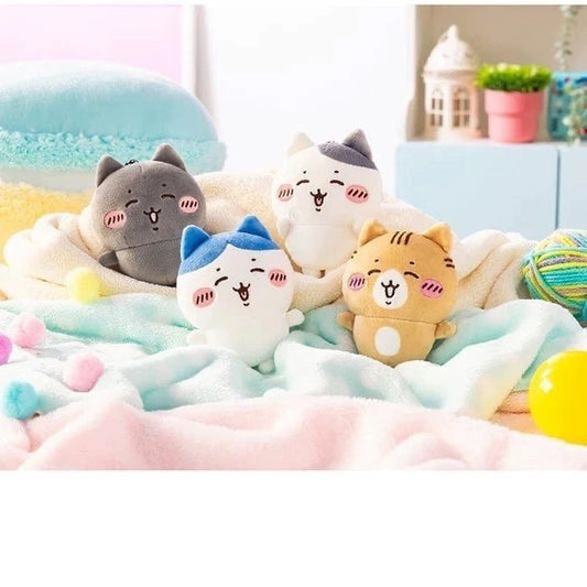 Japan ChiiKawa Halloween | Hachiware with Neko Cat Kitten - Mini Plush Doll Keychain