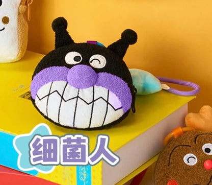 Japan Cartoon Anpanman Mini Purse Bag Keychain with Star | Anpanman Uncle Jam Currypanman Shokupanman Baikinma Dokin-chan - Coin Bag Keychain Can put in Airpods EarPhone - KawaiiGiftLand