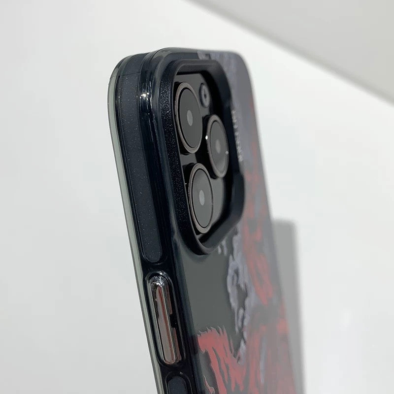 Japanese Anime Naruto Ninja | Clean Black Case Kurama Nine Tails - iPhone Case 7 8 PLUS XS XR X 11 12 13 14 15 16 Pro Promax SE3 SE2 mini KawaiiGiftLand