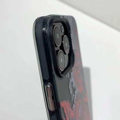 Japanese Anime Naruto Ninja | Clean Black Case Kurama Nine Tails - iPhone Case 7 8 PLUS XS XR X 11 12 13 14 15 16 Pro Promax SE3 SE2 mini KawaiiGiftLand