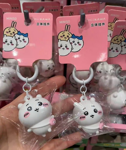 ChiiKawa X Miniso | Outing with bag ChiiKawa Hachiware Usagi Plastic Keychain - Kawaii Items Cute Accessories