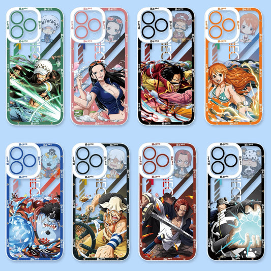 Japanese Cartoon One Piece Fighting Version | Trafalgar D. Water Law Robin Gol D. Roger Nami Jinbe Usopp Shanks Bartholomew Kuma - iPhone Case PLUS SE2 XS XR X 11 12 13 14 15 16 16e 17 17e Pro Promax 12mini  13mini - Phone Case Samsung Galaxy S26 S25 S24 S23 S22 S21 FE Ultra Edge