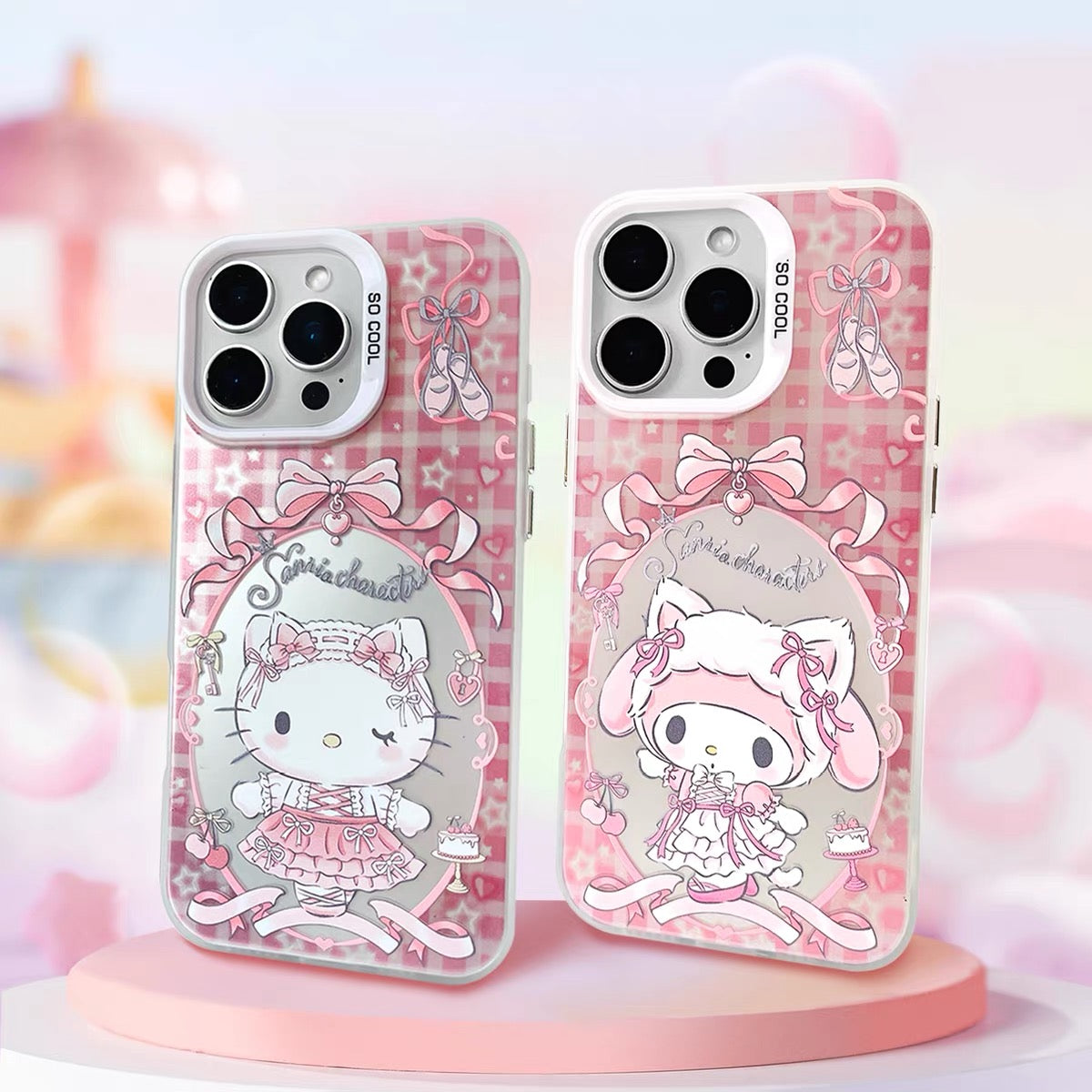 Japanese Cartoon Sanrio Ballet Kitten Laser Case | Hello Kitty My Melody Kuromi Cinnamoroll 4 Styles - Phone Case Samsung Galaxy S26 S25 S24 S23 S22 S21 FE Ultra Edge