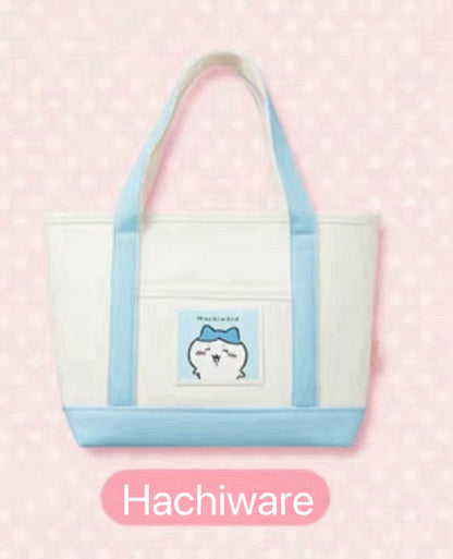 ChiiKawa X Miniso | Hachiware Full Set 9pcs items Mini Plush Doll Keychain Headband Neck Pillow Bag - Kawaii items Room Decoration doll
