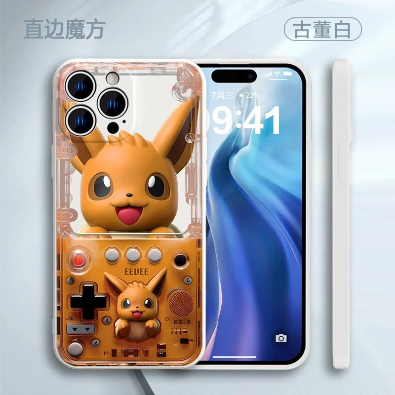 Japan Cartoon Pokemon Fun 3D Print Game Console Version Colour Silicone Case | Pikachu Bulbasaur Squirtle Charmander Psyduck Jigglypuff Eevee Gengar -  iPhone Case PLUS SE2 XS XR X 11 12 13 14 15 16 16e 17 17e Pro Promax 12mini 13mini